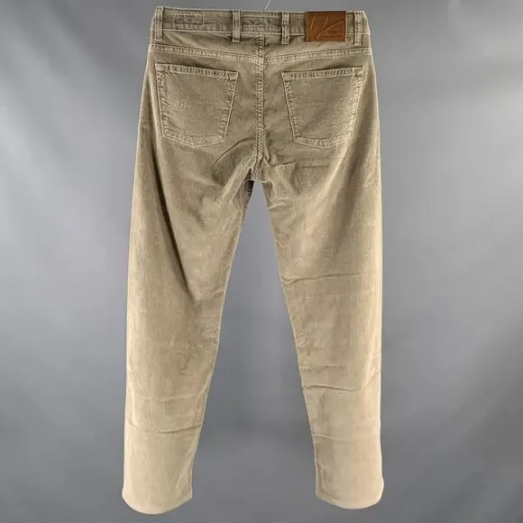 PT05 Size 31 Khaki Corduroy Cotton Blend Straight Casual Pants